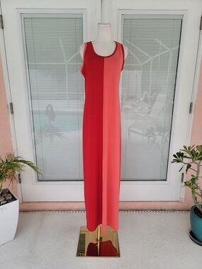 LuLaRoe Sleeveless Maxi Dress in Red and Coral